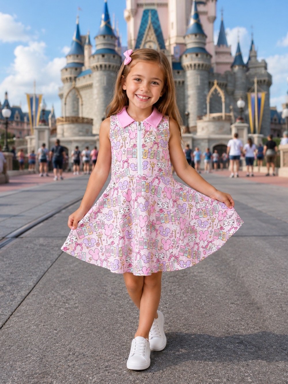 LAST‎ FEW! New Disney Inspired Girls Athletic Dress Parks Outfit Pink Activewear